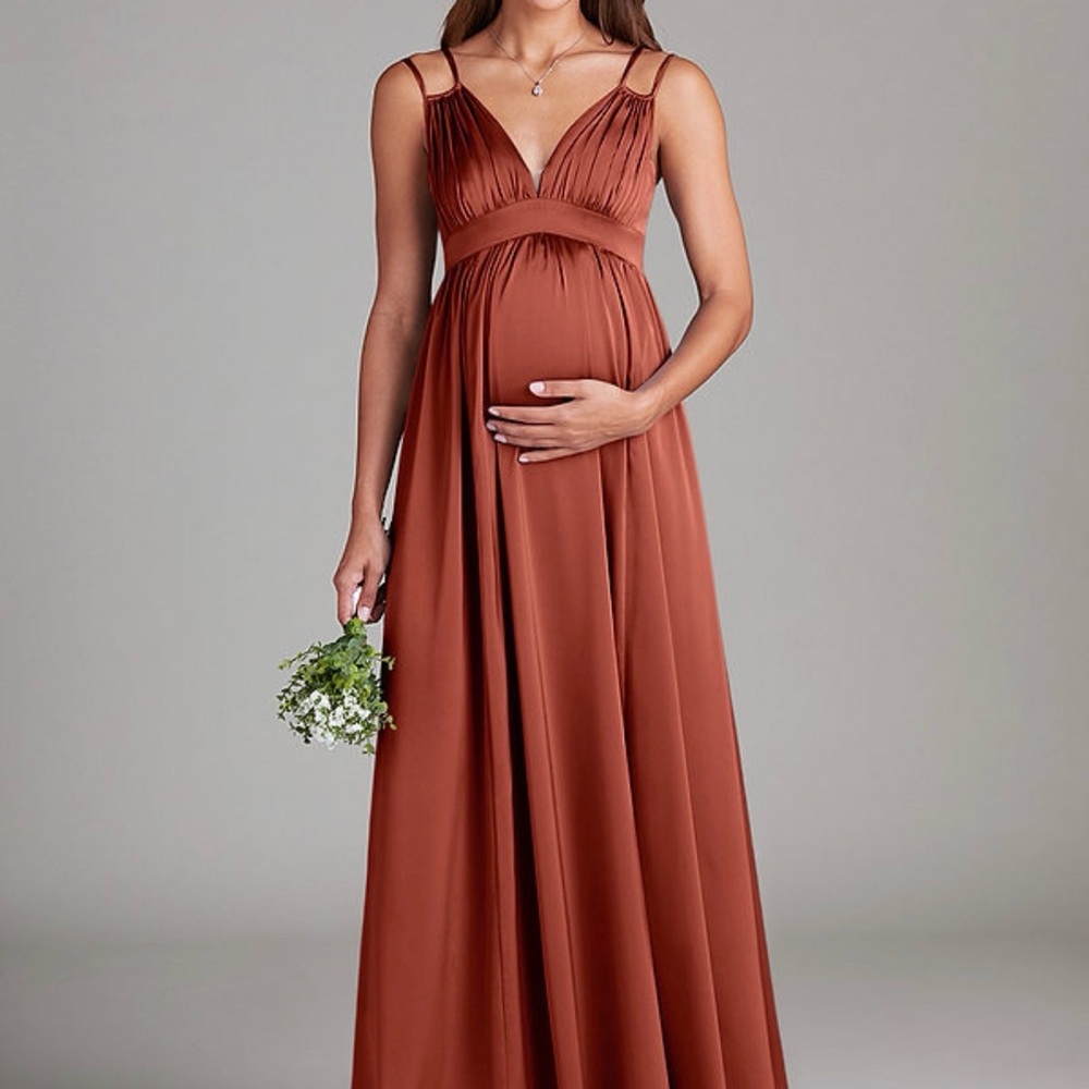 Elegant Terracotta Maternity Dress
